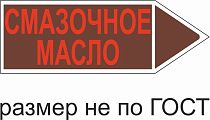 Маркер самоклеящийся Смазочное масло 26х74 мм, фон коричневый, буквы красные, направо