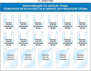 Стенд информационный по охране труда, пожарной безопасности и окружающей среды