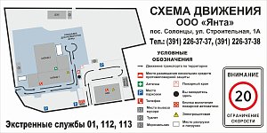 Схема движения с указанием мест размещения средств противопожарной защиты